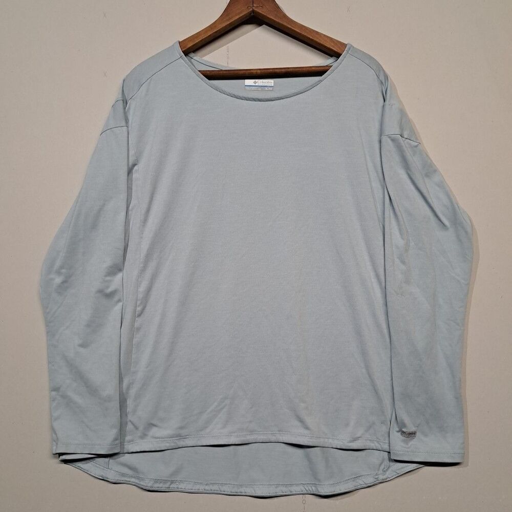 Columbia Shirt Womens XL Extra Large Blue Long Sleeve Breathable Relaxed Ladies